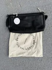 The Nappy Society Black Pram Caddy Organiser Vegan Leather Large New TNS
