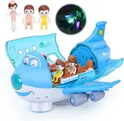 Aeroplane Toys Electric Toy Plane Gifts for Boys Girls Children Stunt Electric Aircraft Toy with Light Effects Passenger Airplane Simulation Model 360° Rotating