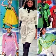 1990s 130 Patterns Batwing Coat Shawl Collar Macintosh Burda Sewing Pattern