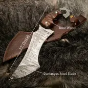 Unique Custom Handmade Damascus Steel 16" Karambit Knife With Leather Sheath