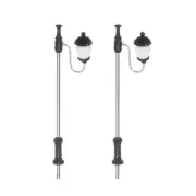 Model Railway Train Lamp Post 2.7" White 1:100 Scale LEDs New, 3V Pack of 2