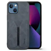 Denior For Apple iPhone 13 Mini Leather Case with Elastic Wallet Card Holder Slot Pocket Cover – Grey