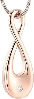 KETIME Cremation Necklace for Ashes for Women Engravable Keepsake Memorial Urn Jewelry Pendant with Zircon