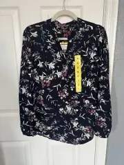 Hilary Radley Floral Long Sleeve Blouse Size S