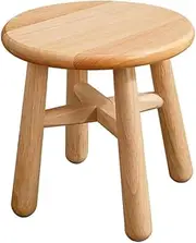 Solid Wood Small Stool, Minimalist Oak Wooden Stool, Durable & Safe Round Stool, Portable Small Sitting Stool for Home, Office, School, Apartment