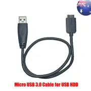 Flexible 0.3M USB 3.0 Male A to Micro B Cable Cord for External Hard Drive HDD
