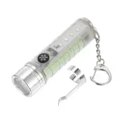 Mini Keychain Flashlight, 6 Mode Rechargeable White Light LED Small Pocket Torch