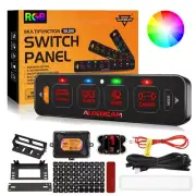 AUXBEAM RGB Slim 4 Gang Switch Panel Toggle Momentary Pulsed Switch Pod Circuit