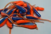 JASONS 2" STINGER SHAD 30 PACK GRUBS CRAPPIE LURES JIGS BRONCO BLUE & ORANGE