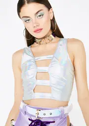 Down To Rave Hologram Top
