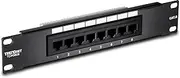 TRENDnet 8-Port Cat6 Unshielded Patch Panel, TC-P08C6, Rackmount, 10 Inch Wide, 8 x Gigabit RJ-45 Ethernet Ports, Pre-Numbered Ports, 250 Mhz Connection, Color Coded Labeling,