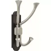 (12 Pack) Classic Arched Oversized Double Coat Hook Cocoa Bronze and Satin Nicke