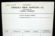 2 Chokola Brothers Bottling Co Statement Wilkes Barre Pa Old Unused Dist Stock