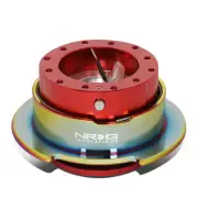 NRG Aluminum Steering Wheel Quick Release Adapter Gen 2.5 Red/Neo Chrome Ring