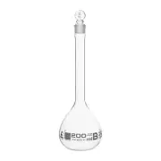 Eisco Labs 50ml Volumetric Flask, Class B - Blue Graduation, Glass Stopper