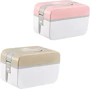 ORFOFE Plastic Medicine Organizer Box Portable Emergency First Aid Kit Case for Home Office School Color