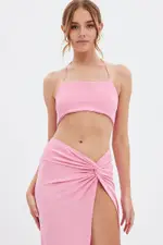 Pink Halter Top - Size M, Women's Singlet