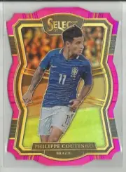 2017-18 Panini Select Philippe Coutinho Die-Cut Pink Refractor Card #ed 29 / 60