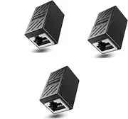 RJ45 Coupler,3 Pack Network Ethernet Extender Coupler Adapter in-Line Coupler RJ45 Connector for Cat5e/Cat5/Cat6/Cat7 Ethernet Cable, Extender Adapter Female to Female, Mini Type