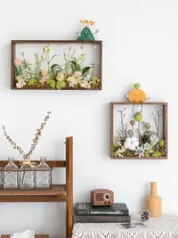 在飛比找松果購物優惠-法式臥室客廳掛畫 裝飾壁掛苔蘚植物背景牆壁掛畫 (8.3折)