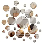 Real Glass Round Mirror Tiles Frameless Round Wall Mirrors 1/2/3/4/5/6 Inch 28
