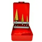 3 Piece High Speed Steel Step Drill Set for Metal and Plastic Drilling