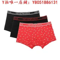 在飛比找Yahoo!奇摩拍賣優惠-內褲EMPORIO ARMANI/阿瑪尼男士平角內褲三條裝 