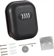 Perfk Key Lock Box Security Lock Box Rustproof Wall Mounted 4 Digit Code Combination Lockbox for Office Outdoor House Keys Garage, black