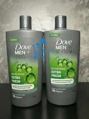 2 x 700ml XXL Dove Refreshing Extra Fresh Body ,Hair & Face Wash
