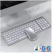 Slim Rechargeable Bluetooth Keyboard and Mouse Set for Laptop Computer 2.4G USB