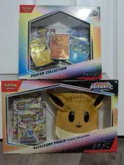 Pokémon Prismatic Evolutions Accessory Pouch Special Collection + Poster Box