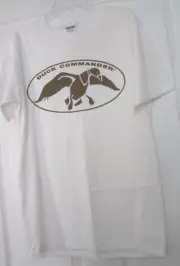 ***JERZEES BOY'S T-SHIRT SIZE SMALL DUCK COMMANDER WHITE NWT