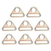 8 Pcs 1 3/4 Inch Triangle Buckles Adjuster Triangle D Rings Strap, Gold