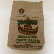 SOMBRERO PINTO BEANS Burlap Gunny Sack, Dove Creek, CO, #1073