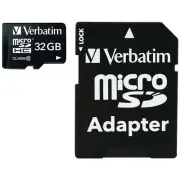 VERBATIM 44083 microSDHC Card with Adapter (32GB; Class 10)