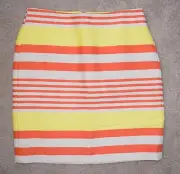 New Ann Taylor Skirt Striped Straight Pencil Cotton Blend Lined Sz 2