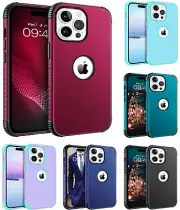 For iPhone 14 Pro Max Shockproof PC Silicone Hybrid Protective Rugged Case Cover
