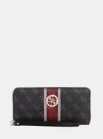 GUESS Black Jensen Large Zip Around Wallet
