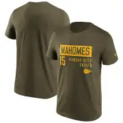 NFL T-Shirt Kansas City Chiefs Patrick Mahomes 15 Iconic Khaki Football Jersey