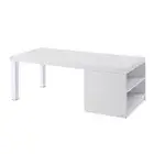 47 Chrome And White Rectangular Coffee Table With Shelf