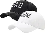 XYIYI 2 Pack Unisex Washed Vintage Baseball Cap Golf Dad Hat Adjustable Classic Low Profile Plain Cap for Men Women