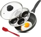 Versatile 2-in-1 Granite Frying Pan & Poached Egg Cooker with Bakelite Knobs