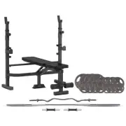 Cortex Mf4000 Bench Press With 90Kg Standard Tri-Grip Weight And Bar Set Weights