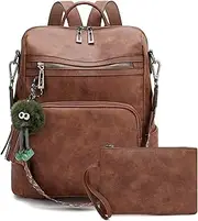 [Love Deliver] Leather Backpack Purse for Women Travel Fashion Ladies Shoulder Bags Backpacks With Small Purses