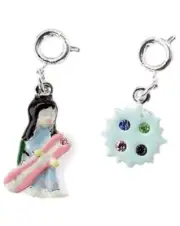 GYMBOREE set 2 charms APRES SKI Blue Snowflake Enameled metal girls NEW
