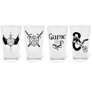 Set of 4 DnD Dungeons & Dragons Gift Set RPG Custom Design Pint Glass 16 Oz