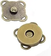 24 Sets Sew in Magnetic Plum Bag Clasps Button Snaps for Purses Handbag Clothes Scrapbooking Closure Fastener Sewing Craft DIY (Bronze), Bronze, 18mm