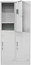 Fortia 4 Door Metal Storage Cabinet Lockers for Gym Office - Grey