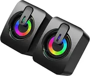 SHINEOFI 1Pair Gaming Speakers with Subwoofer USB Powered Wired Desktop Speakers for Enhanced Stereo Sound LED Lights for Use