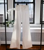 Roberto Cavalli White Cotton Bootcut Pants IT38